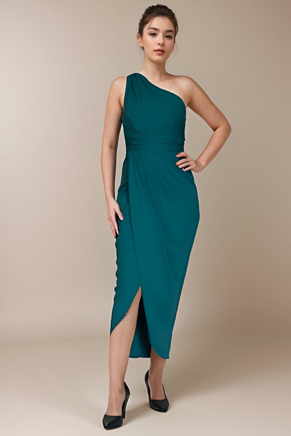 Mandy One Shoulder Storm Dress