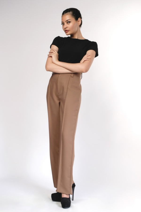 Khaki Long Straight Pants