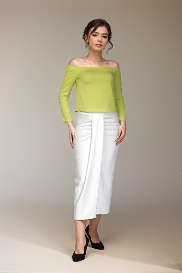 Velma Off Shoulder Lime Top