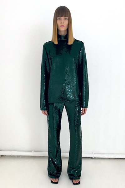 Sequinned Flared Trousers