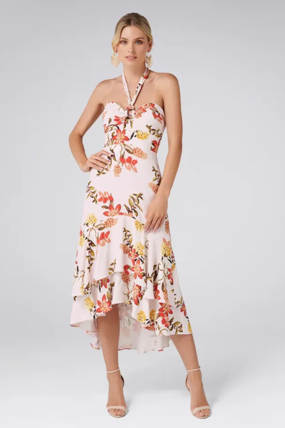 Moana Halter Neck Floral Dress