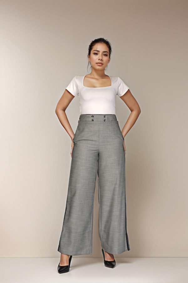 Grey Wide Leg Pants