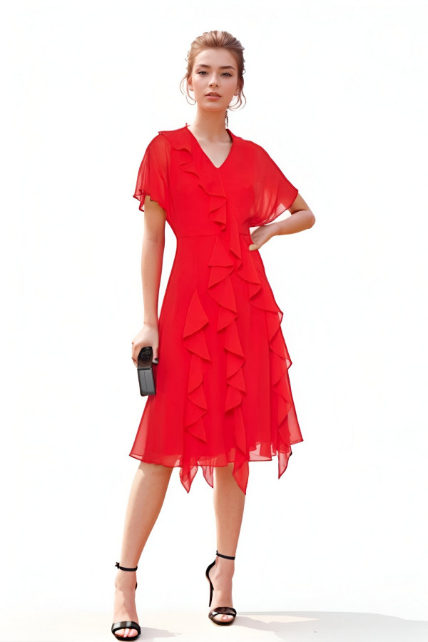 Ruffled Chiffon Dress