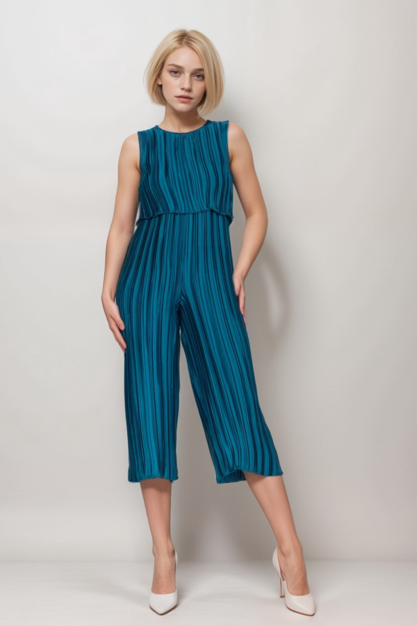 Green Pleated Jumpsuit