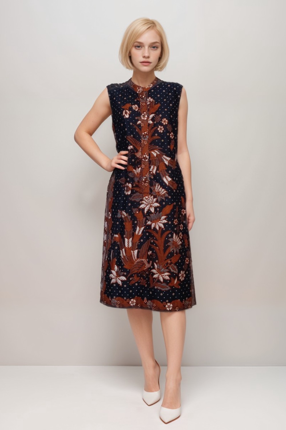 Sleveless Batik Dress