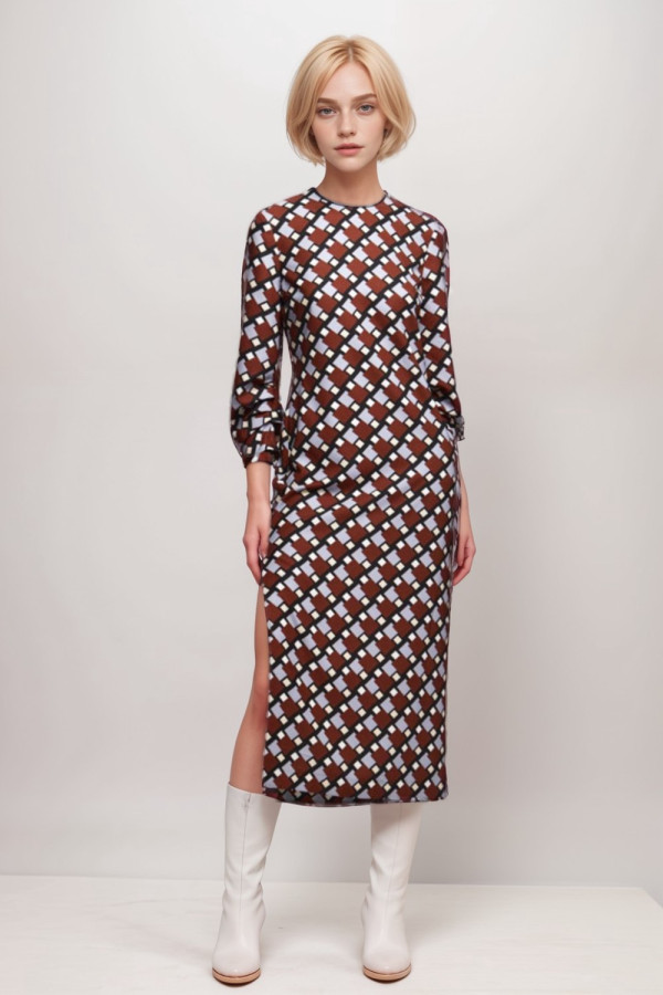 Geometric Print Multicolor Dress