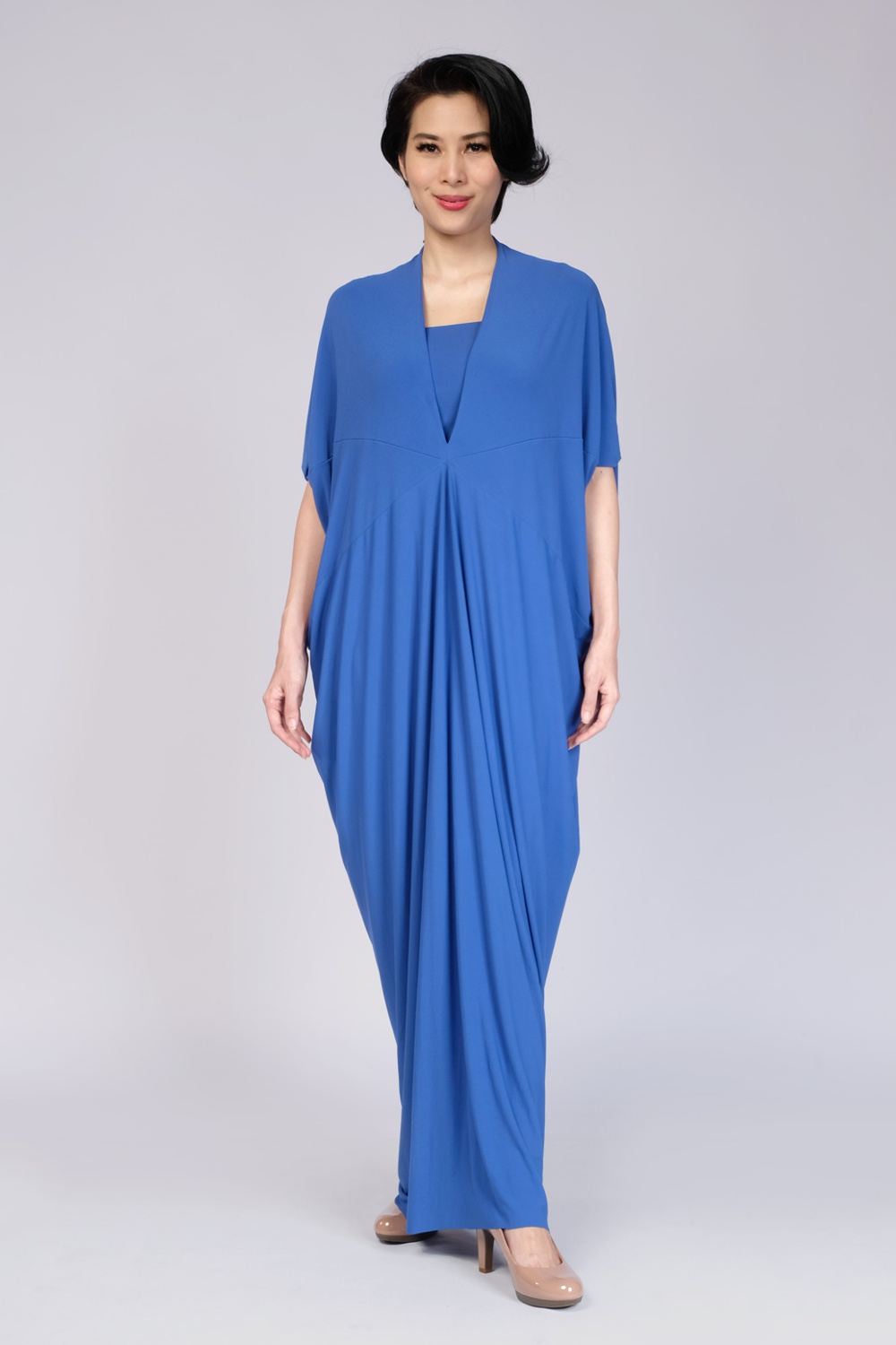 Harlan Holden Kaftan Gather Steel Blue