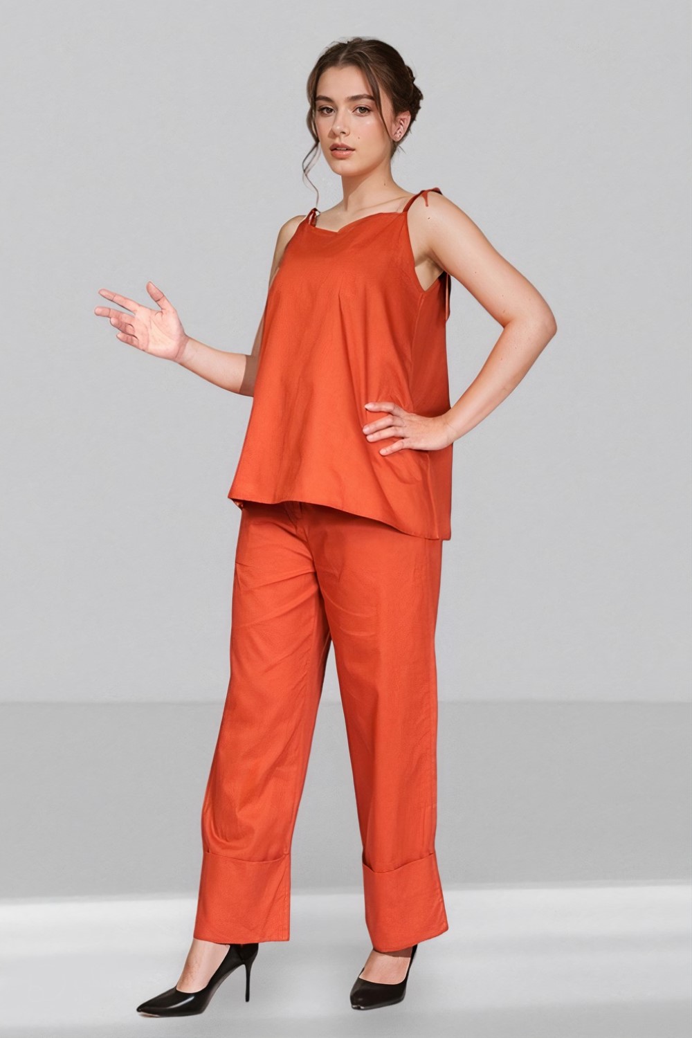 Emmeline Set Orange Pants