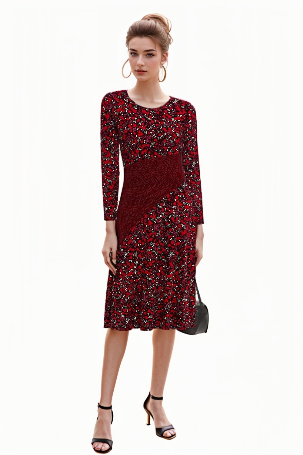 Printed Jersey Midi Dress