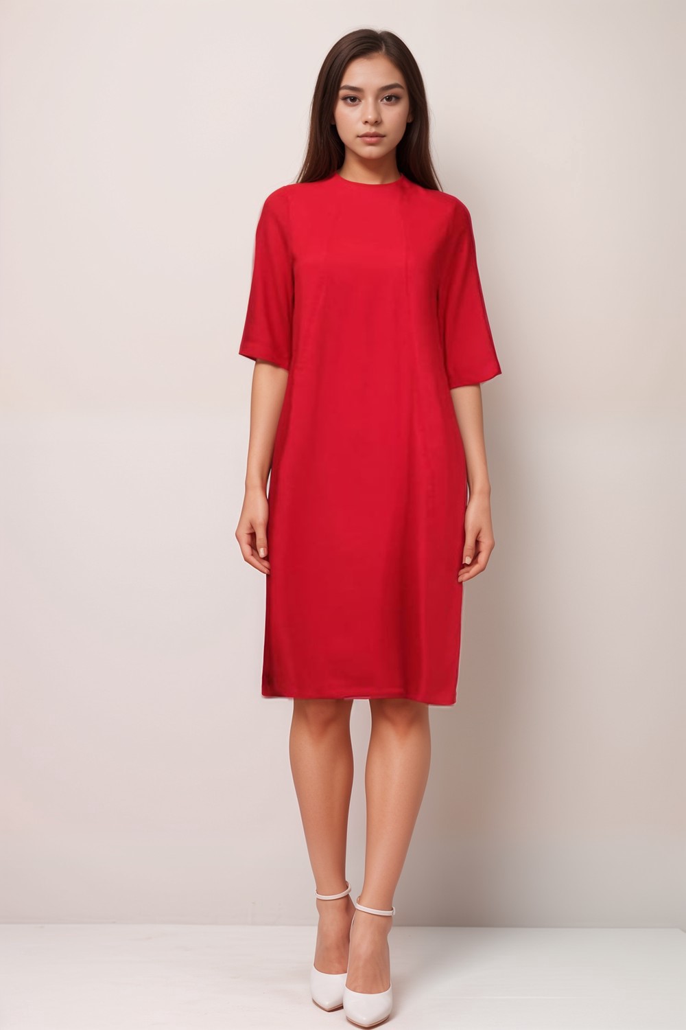 Red Shift Dress