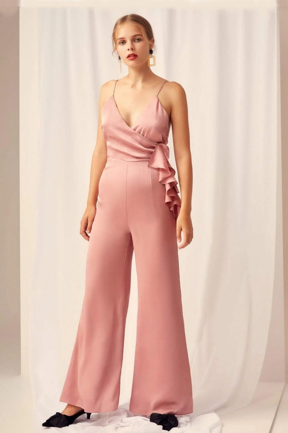 Pink Breath Low Cut Jumpsuit