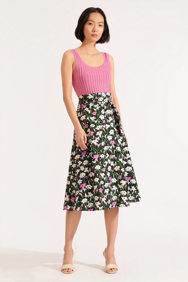 Avi Floral Print A Line Skirt