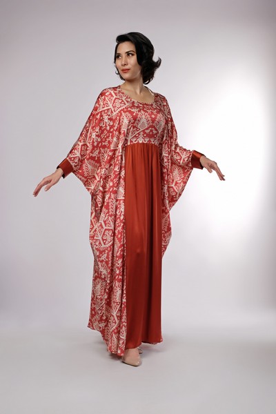 Kaftan Ethnic Merah Bata