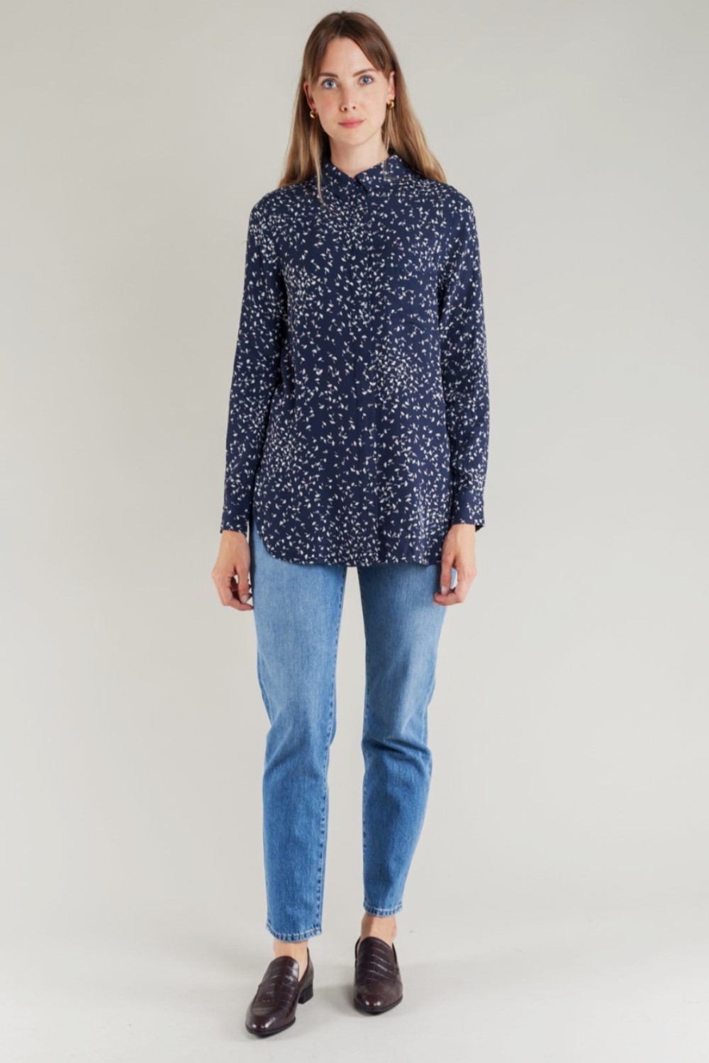 Barra Floral Print Crepe Shirt