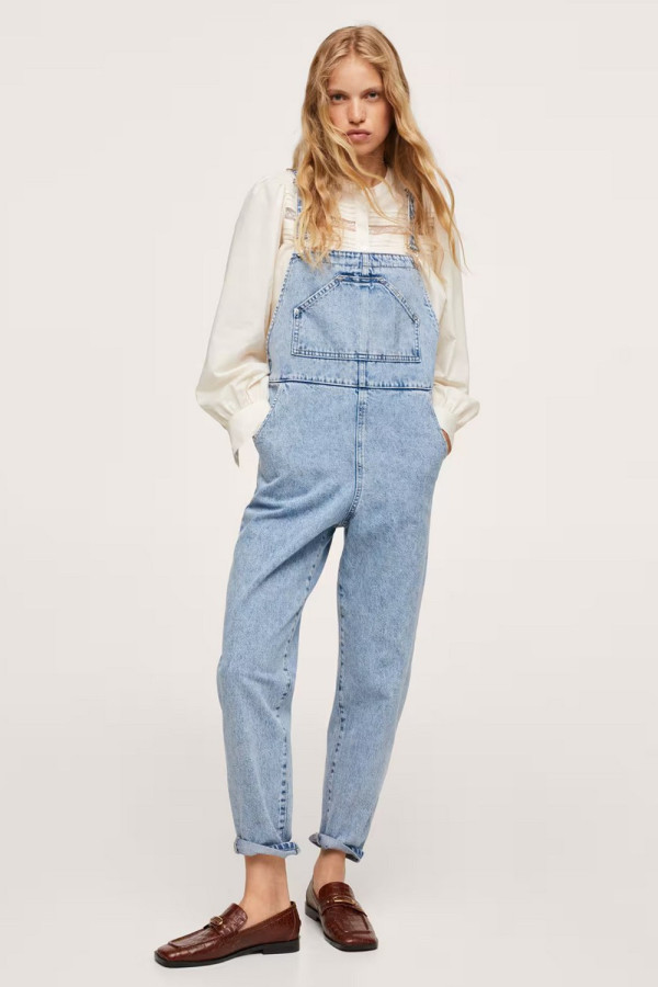 Denim Crop Dungarees