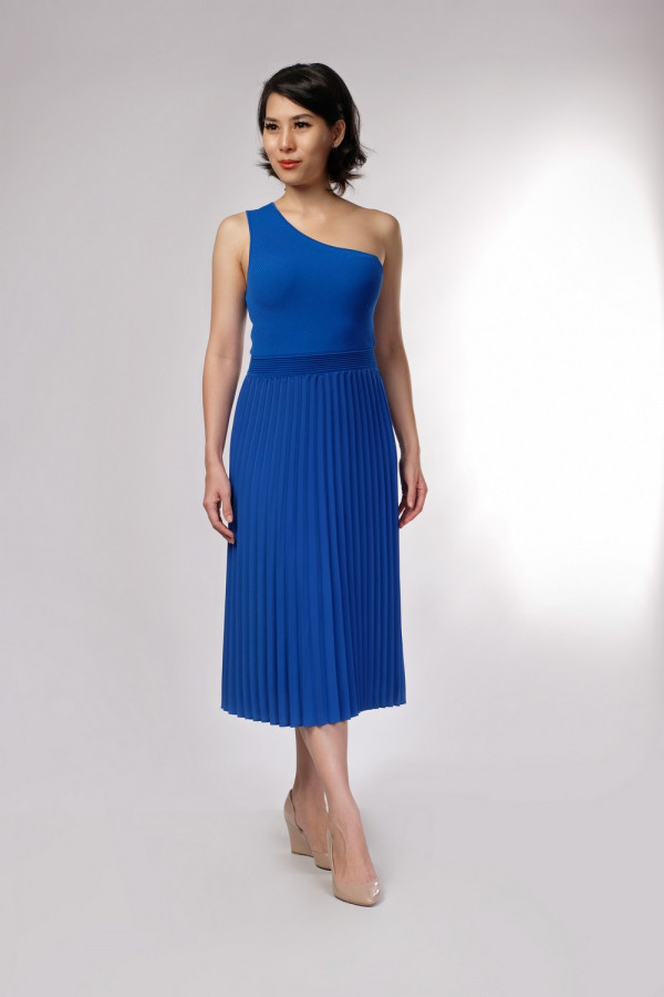 Asymmetric Knitted Midi Dress