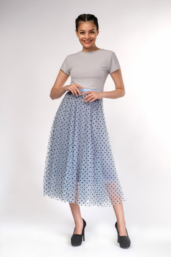 Blue Polkadot Skirt