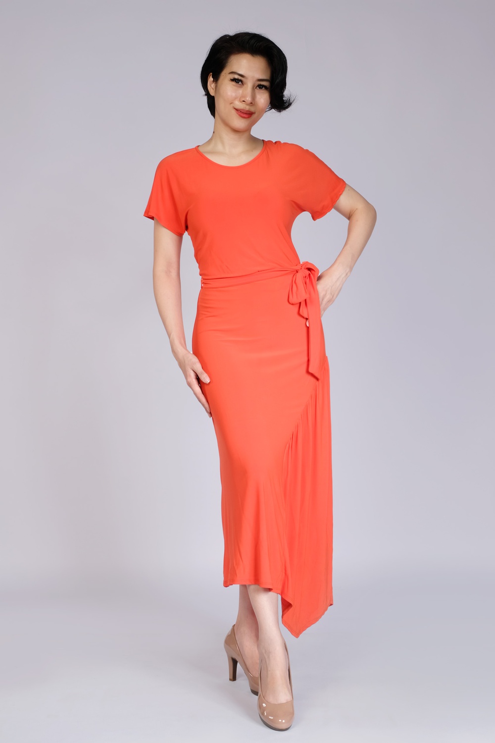 Sunky Asymmetric Tie Dress