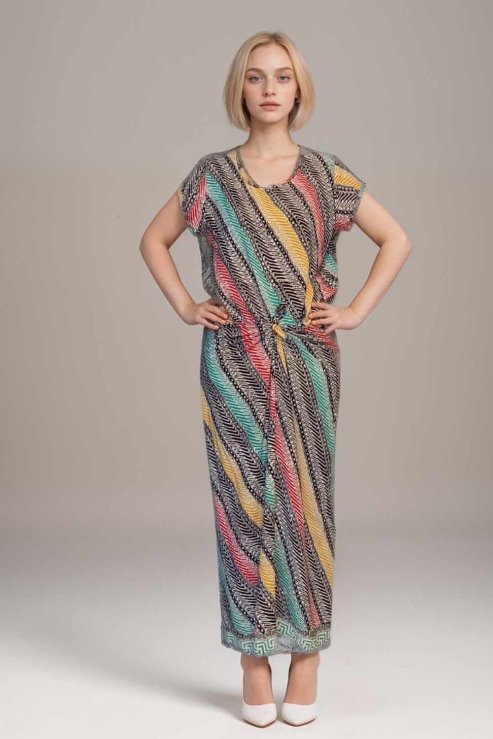 Printed Rainbow Batik Dress