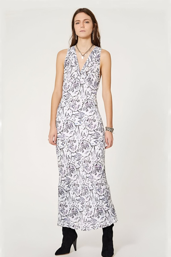 Maya Printed Crepe De Chine Maxi Dress