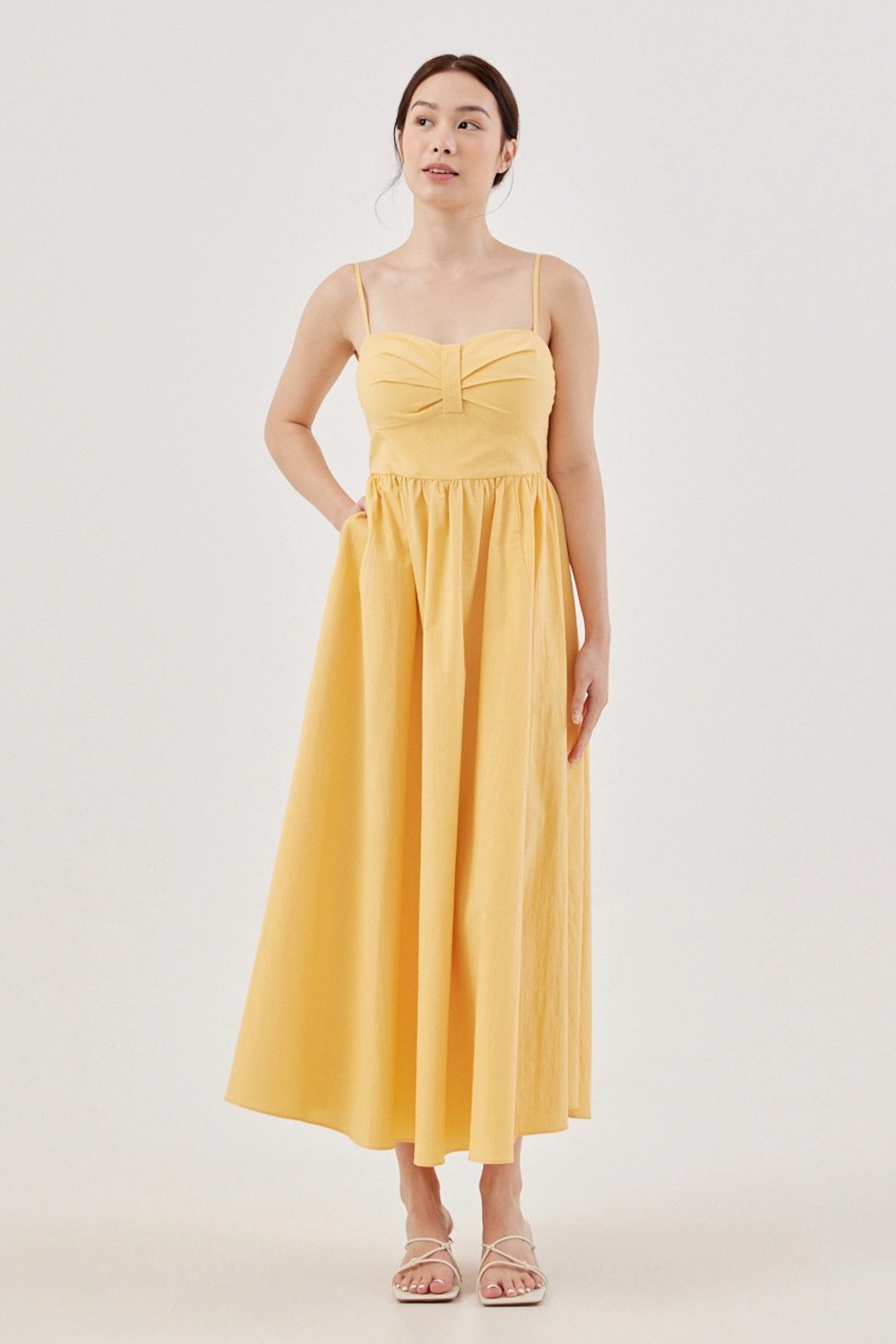 Maryn Padded Bustier Flare Maxi Dress Sunflower