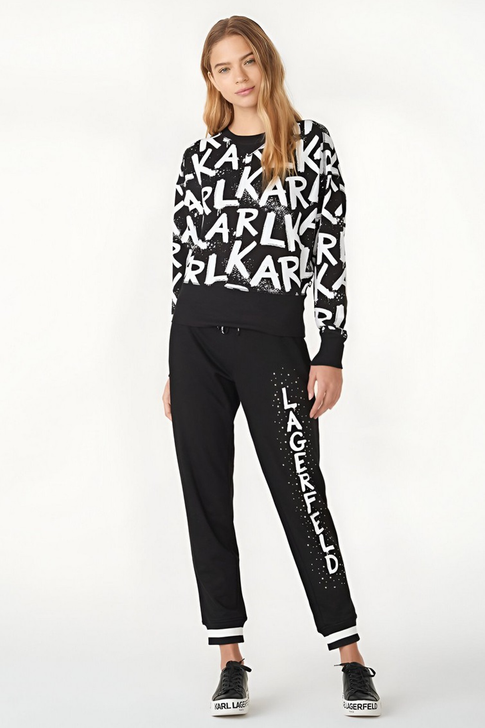 Dolman Sleeve Graffiti Pullover Black Sweatshirt