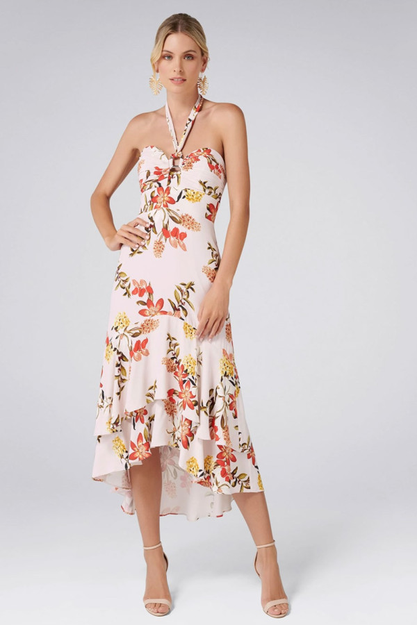 Moana Halter Neck Floral Dress