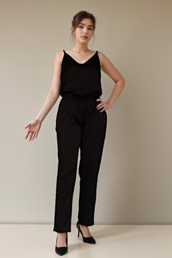 March Drawstring Jumpsuit Black