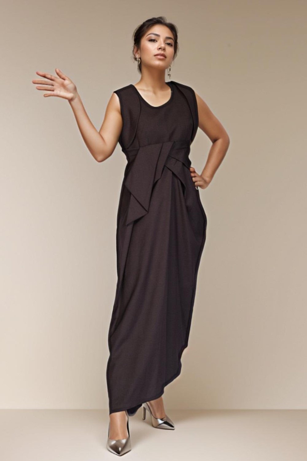 Grey Shoulder Panel Wiron Dress