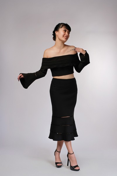 Black Immortal Midi Skirt