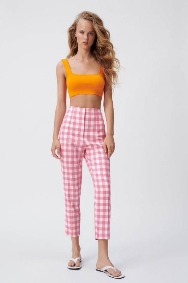 Pink Tweed Long Pants