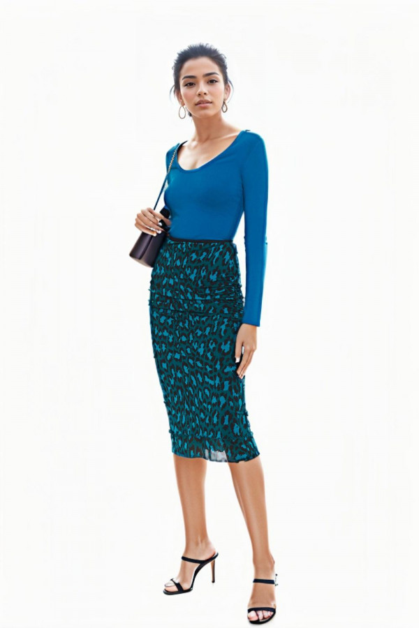 Elaine Leopard-Print Pencil Skirt