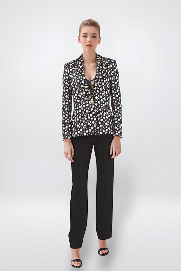 Floral Jacquard Blazer